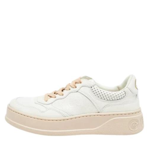 Pre-owned Leather sneakers Gucci Vintage , White , Dames