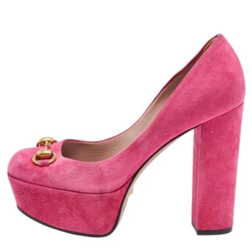 Pre-owned Suede heels Gucci Vintage , Pink , Dames