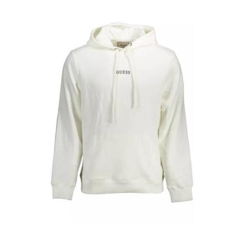 Chique hoodie met iconische print Guess , White , Heren