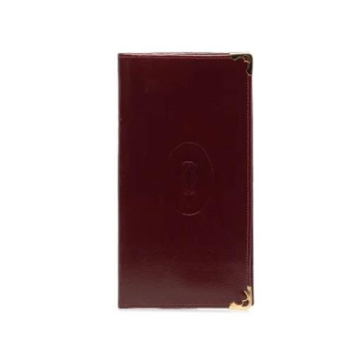 Pre-owned Leather wallets Cartier Vintage , Red , Dames