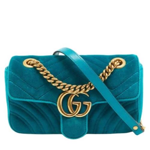 Pre-owned Velvet shoulder-bags Gucci Vintage , Green , Dames