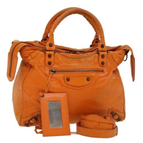 Pre-owned Leather handbags Balenciaga Vintage , Orange , Dames