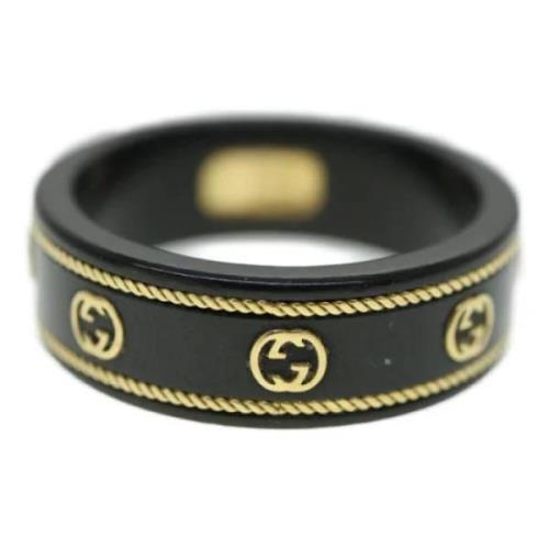 Pre-owned Metal rings Gucci Vintage , Black , Dames