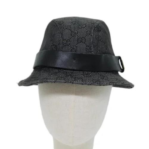 Pre-owned Canvas hats Gucci Vintage , Black , Dames