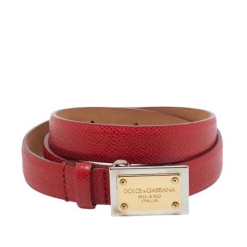 Pre-owned Leather belts Dolce & Gabbana Pre-owned , Red , Dames