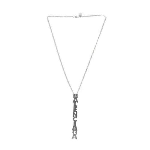 Pre-owned Metal necklaces Balenciaga Vintage , Gray , Heren