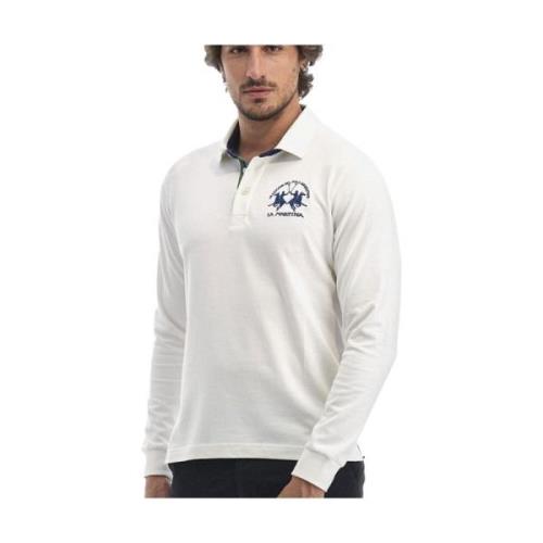 Wit Polo Shirt met Logo La Martina , White , Heren