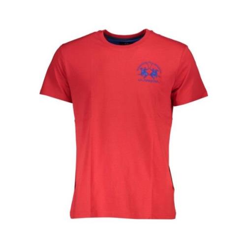 Elegant Roze T-shirt met Borduurwerk La Martina , Red , Heren