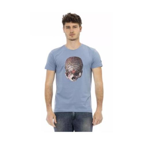 Lichtblauw Stijlvol Katoenmix T-shirt Trussardi , Blue , Heren