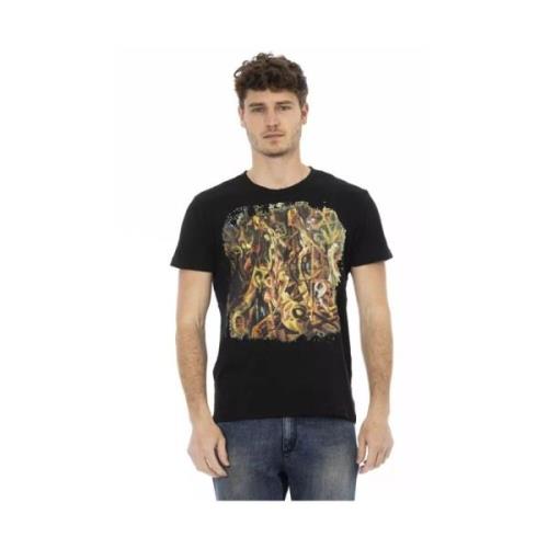 Zwart katoenmix T-shirt voor mannen Trussardi , Black , Heren