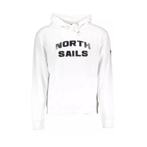 Wit sweatshirt met capuchon en centrale zak North Sails , White , Here...