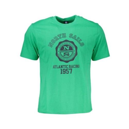 Groene Katoenen Logo Print T-shirt North Sails , Green , Heren