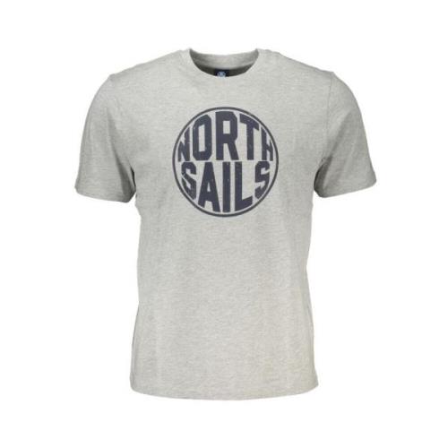 Grijze Katoenen Print Logo T-Shirt North Sails , Gray , Heren