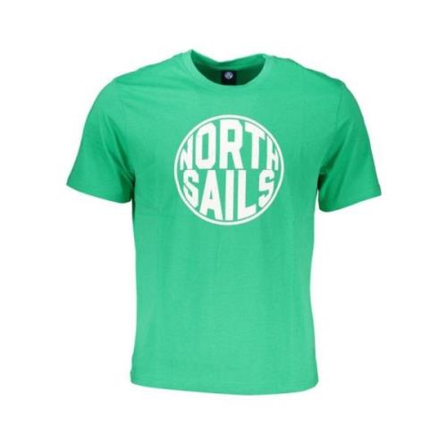 Groene Katoenen Logoprint T-shirt North Sails , Green , Heren