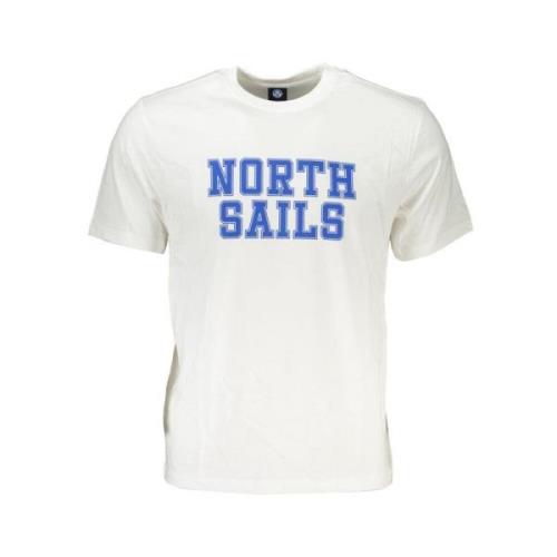 Katoen Logo Print Korte Mouw Tee North Sails , White , Heren