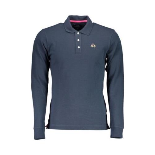 Elegant Langarm Poloshirt La Martina , Blue , Heren