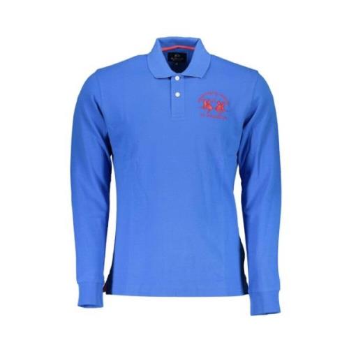 Elegante polo met lange mouwen in blauw La Martina , Blue , Heren