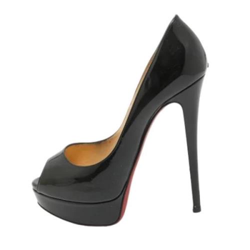 Pre-owned Leather heels Christian Louboutin Pre-owned , Black , Dames