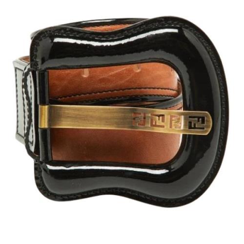 Pre-owned Leather belts Fendi Vintage , Black , Dames