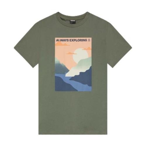 Kleurrijk Grafisch T-shirt Kultivate , Green , Heren