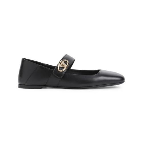 Zwarte Ballerinas Elegant Nappa Kalfsleer Valentino Garavani , Black ,...