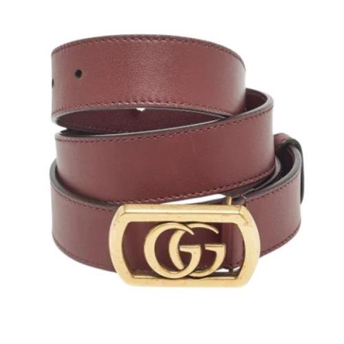 Pre-owned Leather belts Gucci Vintage , Red , Dames