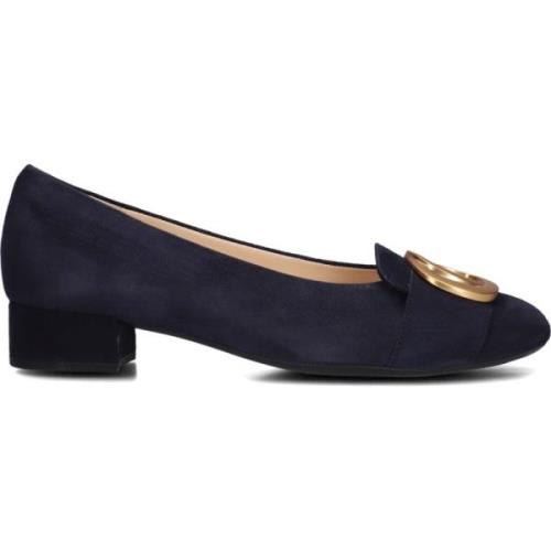 Blauwe Suède Pumps met Blokhak Gabor , Blue , Dames