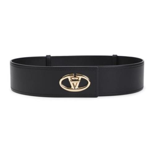 Zwarte Leren Riem voor Vrouwen Valentino Garavani , Black , Dames