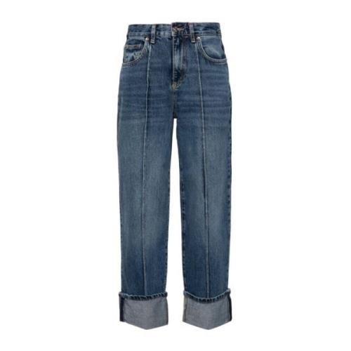 Blauwe Denim Jeans Vervaagd Effect Liu Jo , Blue , Dames