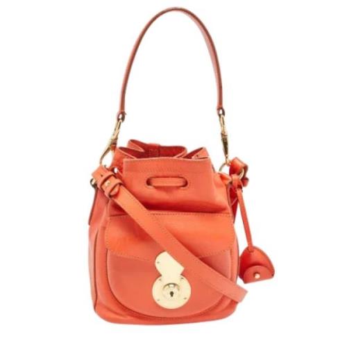 Pre-owned Leather shoulder-bags Ralph Lauren Pre-owned , Orange , Dame...