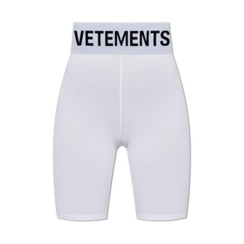 Logo shorts Vetements , White , Dames