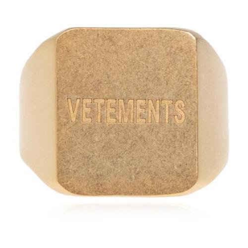 Logo ring Vetements , Yellow , Unisex