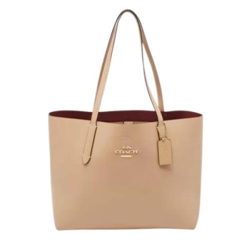 Pre-owned Leather totes Coach Pre-owned , Beige , Dames