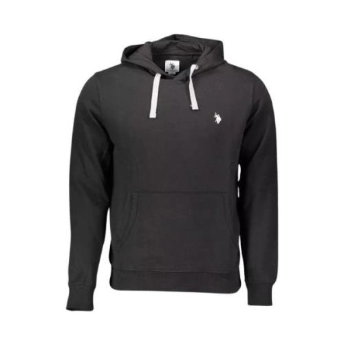 Klassieke katoenen hoodie in zwart U.s. Polo Assn. , Black , Heren