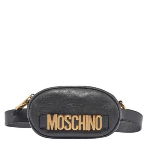 Pre-owned Leather crossbody-bags Moschino Pre-Owned , Gray , Dames