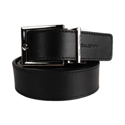 Omkeerbare Zwarte Leren Riem Baldinini , Black , Unisex