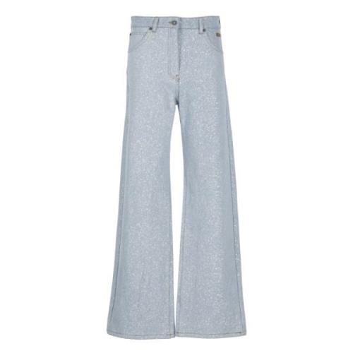 Lichtblauwe Katoenen Jeans Vrouw Msgm , Blue , Dames