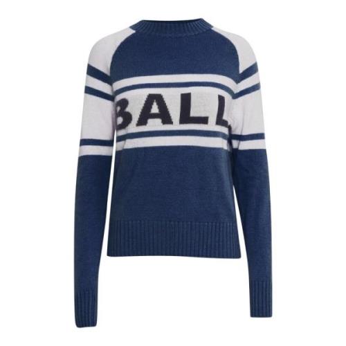 Logo Gebreide Trui Zwart Iris Melange Ball , Blue , Dames