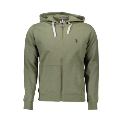 Groen katoenen sweatshirt met capuchon en rits U.s. Polo Assn. , Green...