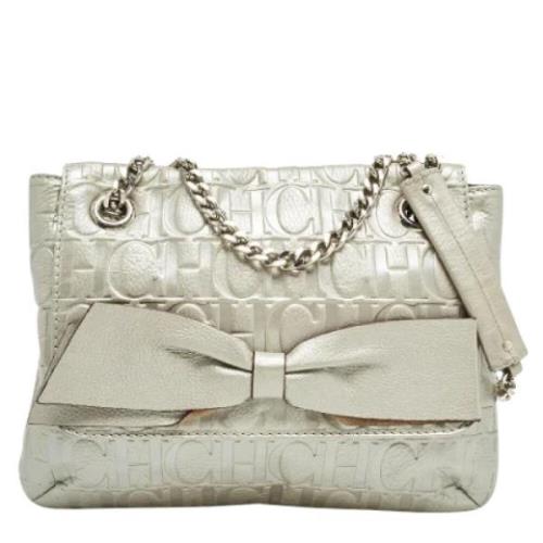 Pre-owned Leather shoulder-bags Carolina Herrera Pre-owned , Gray , Da...