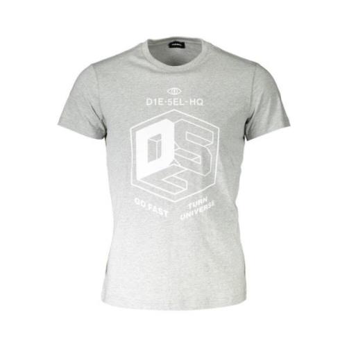 Grijs korte mouw ronde hals t-shirt Diesel , Gray , Heren