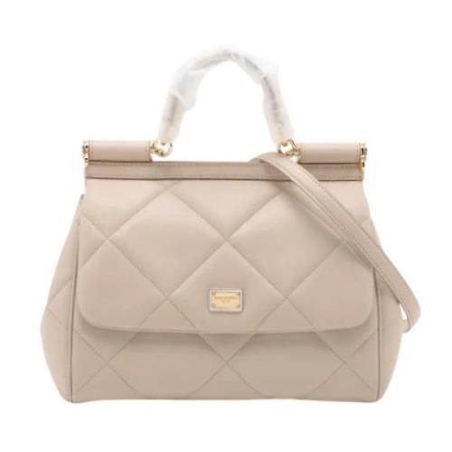 Pre-owned Leather handbags Dolce & Gabbana Pre-owned , Beige , Dames