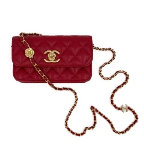 Pre-owned Leather chanel-bags Chanel Vintage , Red , Dames