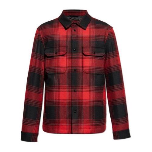 Gewatteerd geruit overhemd Woolrich , Red , Heren