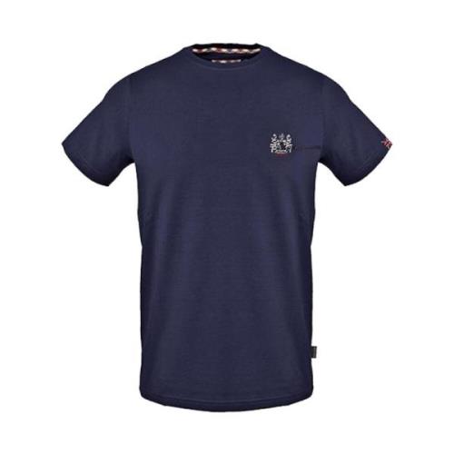 Blauw Katoen Logo T-Shirt Aquascutum , Blue , Heren