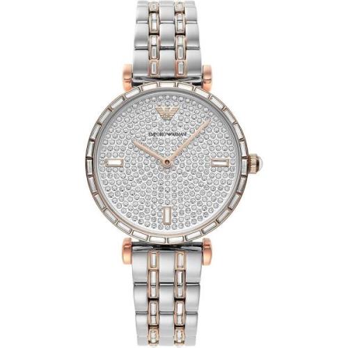 Elegante tweekleurige kristalpave horloge Emporio Armani , Gray , Here...