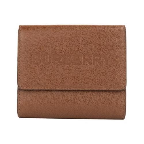 Snap Wallet Small Coin Pouch Leather Burberry , Brown , Dames