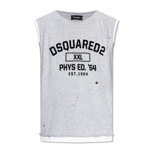 T-shirt met logo Dsquared2 , Gray , Heren