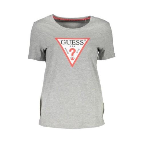 Stijlvol Grijs Bedrukt Logo T-shirt Guess , Gray , Dames