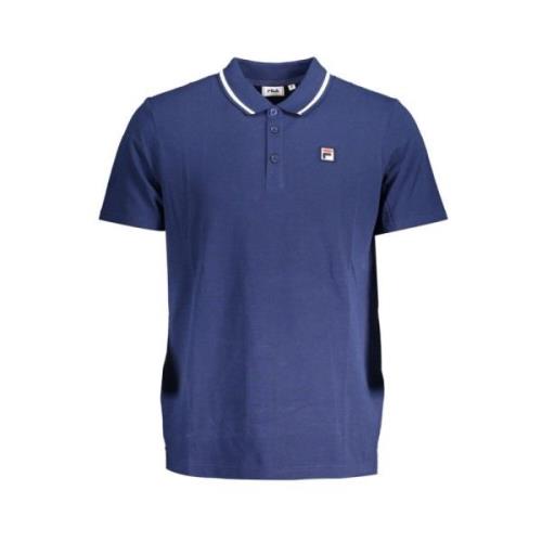 Klassieke Blauwe Katoenen Polo met Contrastdetails Fila , Blue , Heren